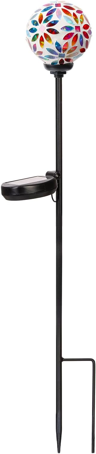 Afirst Solar Lights Outdoor Decorative - Solar Mosaic Garden Stakes Flower Decorative Lights Waterproof for Pathway Yard Lawn Decoration Multi