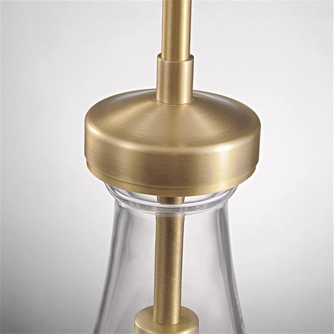 Modern Raindrop Pendant Lights, Pendant Lights for Kitchen Island, Brass Rod Dining Room Light Fixture, Clear Solid Raindrop Chandelier, Chandelier for Living Room Hallway, Including Bulb