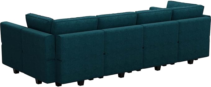 Belffin Modular Sectional Sleeper Sofa Bed Convertible Sectional Couches for Living Room. Peacock Blue Couch