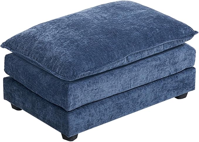 Karl home Modular Ottoman for Sectional Sofa, Chenille Comfy Upholstered Furniture for Living Room, Apartment, Studio, Office, (Ottoman, Dusty-Blue)