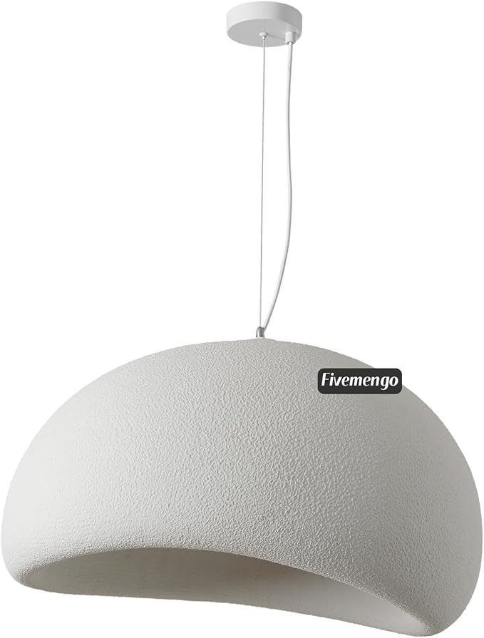 23.6in Large Wabi Sabi Pendant Lights Kitchen Island Lighting Fixture Ceiling Mount White Modern Japanese Lamp Japandi Chandelier for Dining Living Room Bedroom Restaurant Hanging Lamp