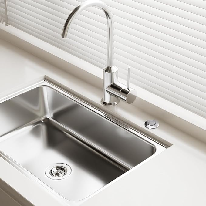 APIELE Garbage Disposal Air Switch Kit, Sink Top Push Button Switch for Food Waste Disposer, UL Listed 3.6" Long On/Off Air Button (Stainless Steel)