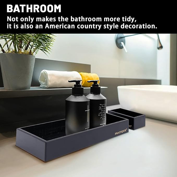 Bamboo Drawer Organizer - Kitchen Utensil Organizer Silverware Tray Cutlery Holder,Office Desk Supplies and Accessories,12 * 5.9 * 2.6,Black