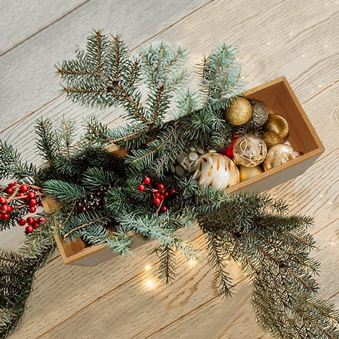 Bamboo Drawer Organizer - Kitchen Utensil Organizer Silverware Tray Cutlery Holder,Office Desk Supplies and Accessories (12x5.9x2.6 inch)