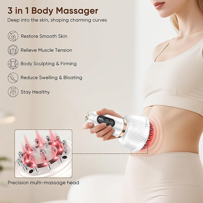 Multford 3 in 1 Body Sculpting Machine & Lymphatic Drainage Massager,Portable Cellulite Massage Tool,Skin Tightening Device for Legs, Arms & Belly, Body,Effectively Tightens The Skin