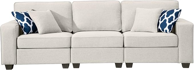 L Lengend Vansen Modular Sectional Sofa U Shaped Couch with Ottoman Modern Reversible Corner Sectional Couch for Living Room (Cream, 2+3)