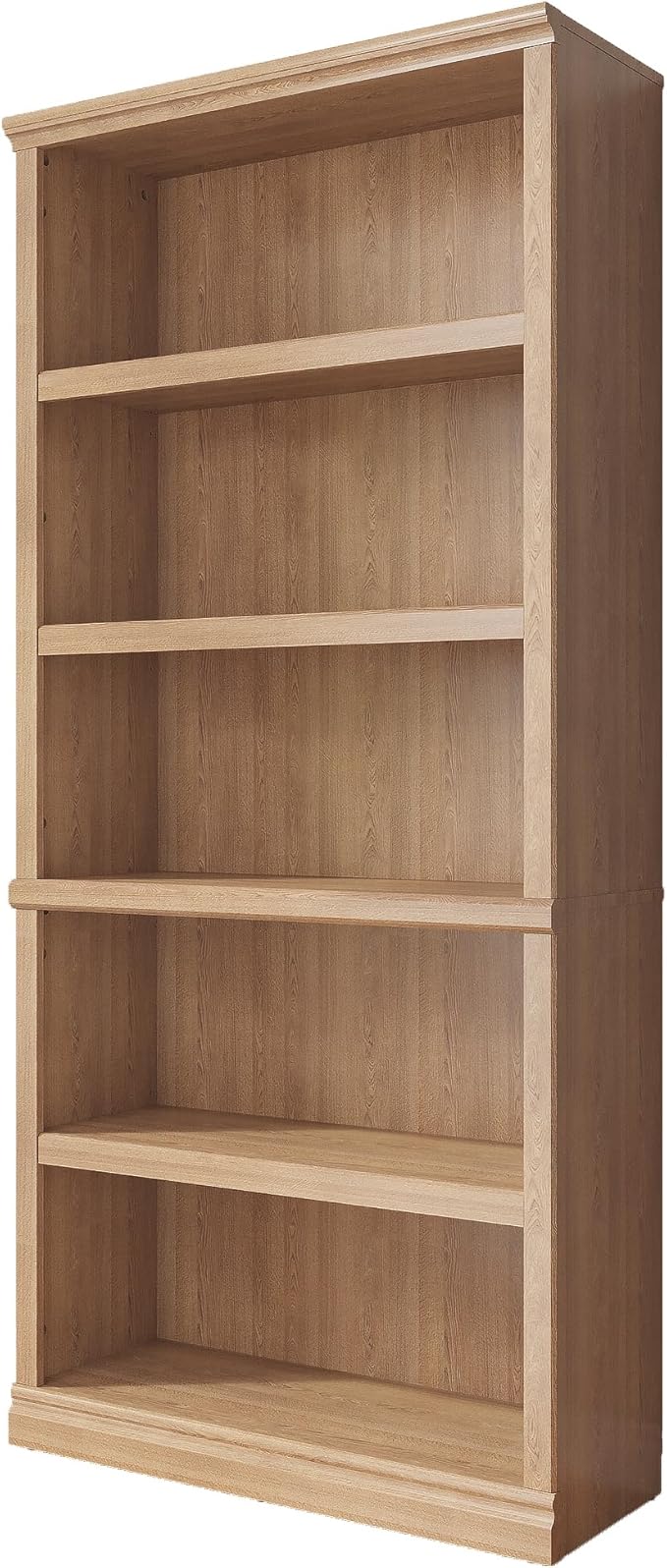 70 in Tall Bookcase, White Bookshelf Open Storage 5-Tier Shelves, 33 inch Wide Floor Standing Indoor Furniture, Book Cases for Home School Library Office Bedroom Kids, Oak 5 Tiers