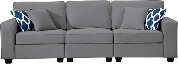 L Lengend Vansen Modular Sectional Sofa U Shaped Couch with Ottoman Modern Reversible Corner Sectional Couch for Living Room (Dark Grey, 2+3 with Ottoman)