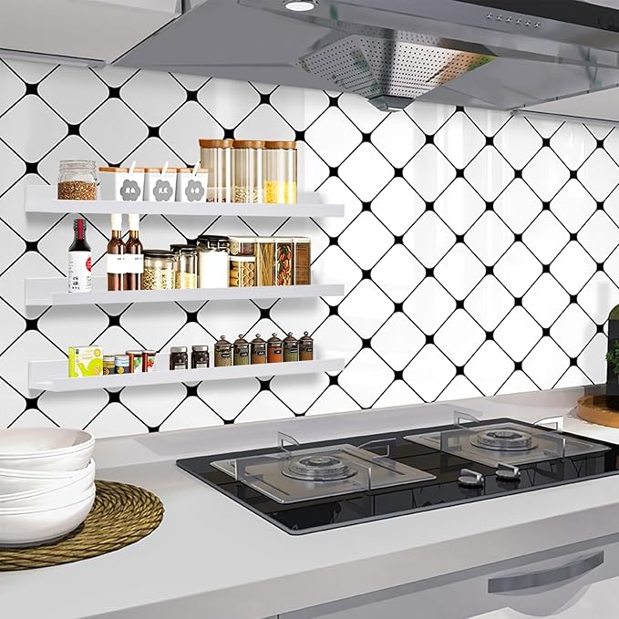 AZSKY 48 Inch White Large Picture Ledges Wood Photo Display Shelf Long Shallow Picture Shelf for Pictures with Lip Wall Mounted Set of 3 for Living Room Bedroom Bathroom Kitchen Same Sizes