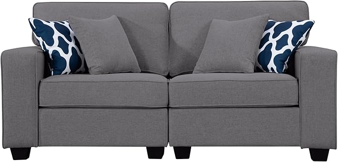 L Lengend Vansen Modular Sectional Sofa U Shaped Couch with Ottoman Modern Reversible Corner Sectional Couch for Living Room (Dark Grey, 2+3 with Ottoman)