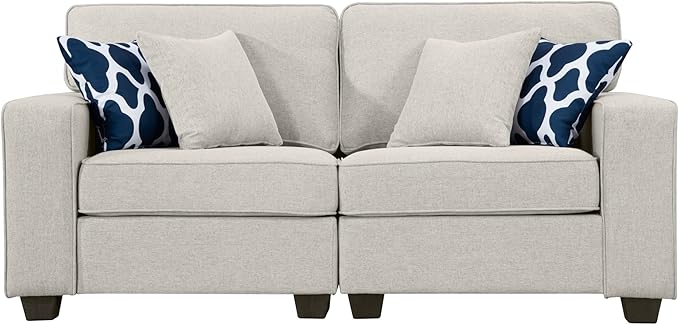 L Lengend Vansen Modular Sectional Sofa U Shaped Couch with Ottoman Modern Reversible Corner Sectional Couch for Living Room (Cream, 2+3)