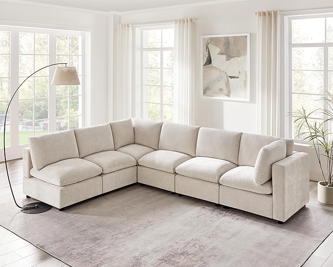 Modular Sectional Sofa, Convertible Couch Modular Sofa Without Ottoman, Sectional Sofas for Living Room Small Apartments