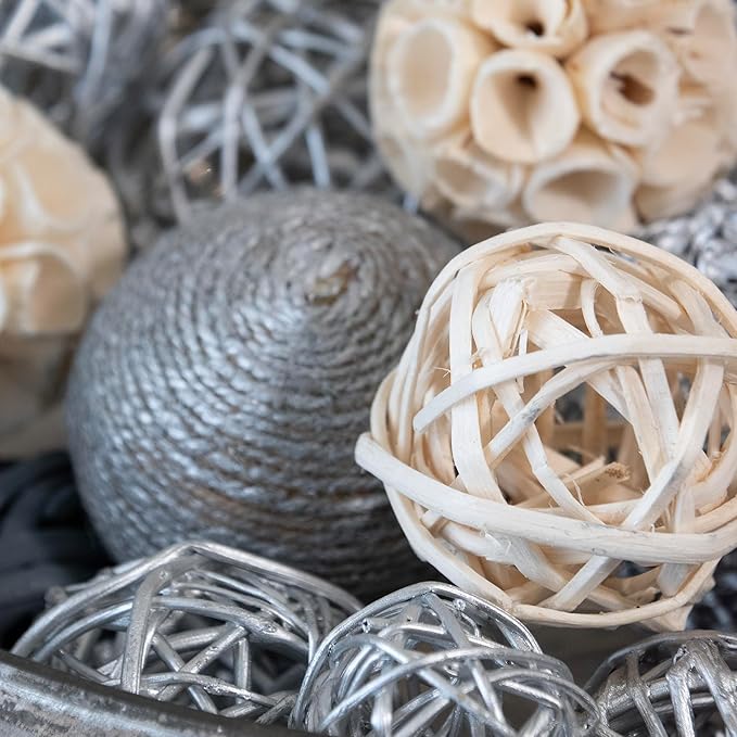 ANDALUCA Decorative Balls Bag Bowl Filler Home Decor (Silver)