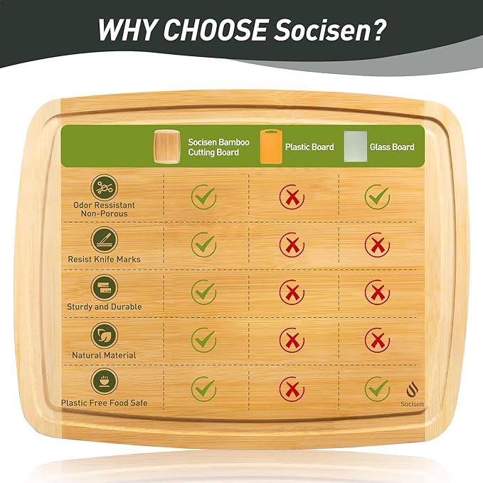 Bamboo Cutting Board Set Non Slip Feet with Holder Over Sink Tablas Para Picar Cocina Tabua Madeira Corte Carne Bambu Alimentos Cortar Madera Juego Regalos Cumpleaños Navidad Mujer Mama Abuela Papa