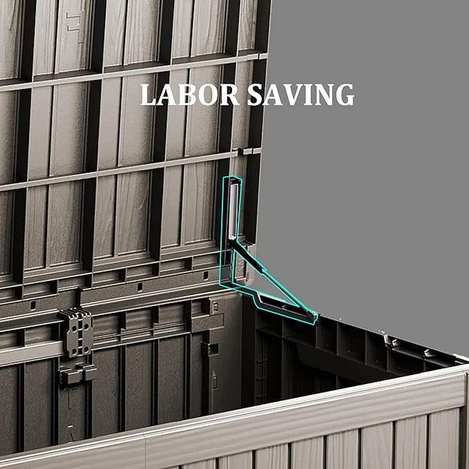 150 Gallon Double-Wall Resin Deck Box - Lockable Waterproof Outdoor Storage Box, 1000lbs Capacity & Doubles as Seating for Patio Furniture - Garden Tools, Pool Accessories (Brown)