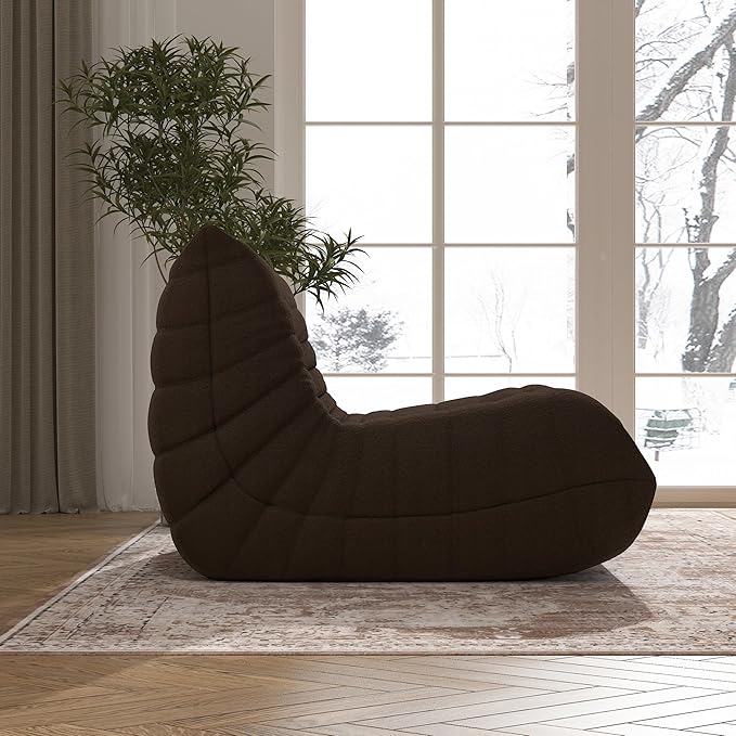 Bean Bag Chair, Memory Foam Bean Bag Sofa Large Bean Bag Chair for Adults, Bean Bag Chairs for Teens with High Density Comfortable Foam, Bean Bag for Living Room, Bedroom (Coffee)