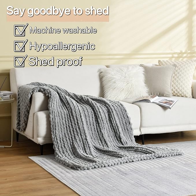 Maetoow Tighter Version Chenille Chunky Knit Blanket Throw (50×60 Inch), Handmade Warm & Cozy Blanket Couch, Bed, Home Decor, Soft Fleece Banket, Boho Thick Blankets and Giant Yarn Throws,Brown