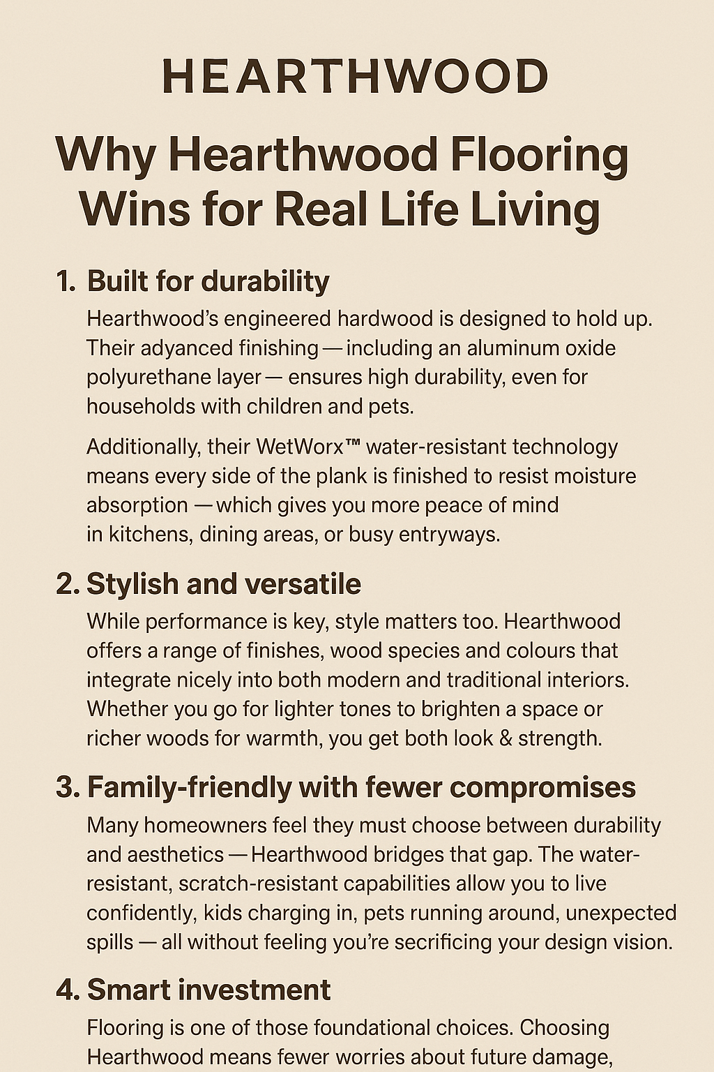 Why Hearthwood Flooring Wins for Real Life Living