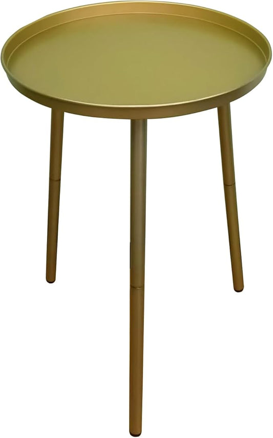 AOJEZOR Side Table: End Table for Any Room - Small Side Tables for Small Spaces Pure Golden with 3 Legged