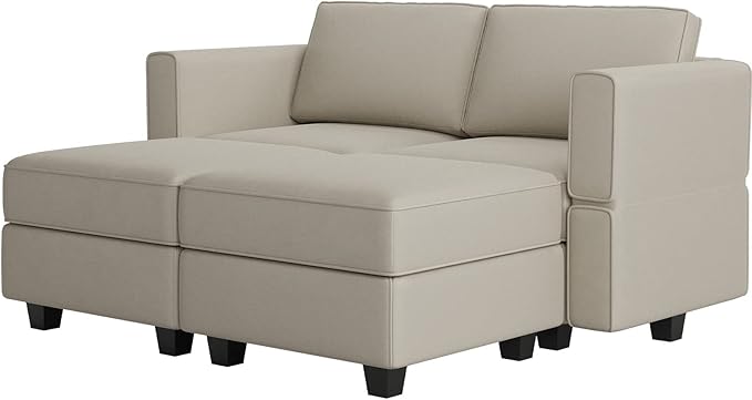 Belffin Modular Sectional Sofa with Reversible Chaise L Shaped Couch with Ottoman Modular Sofa Couch with Storage Grey