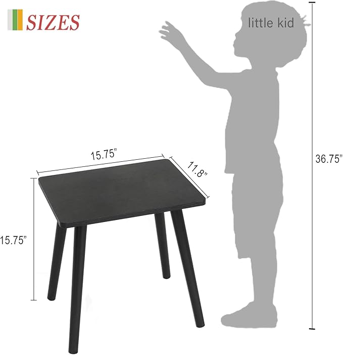 AWASEN Side Table, Small Black End Table for Living Room Bedroom Office Small Spaces, Modern Accent Side Table Nightstand with Solid Wood, Easy Assembly, (Black)