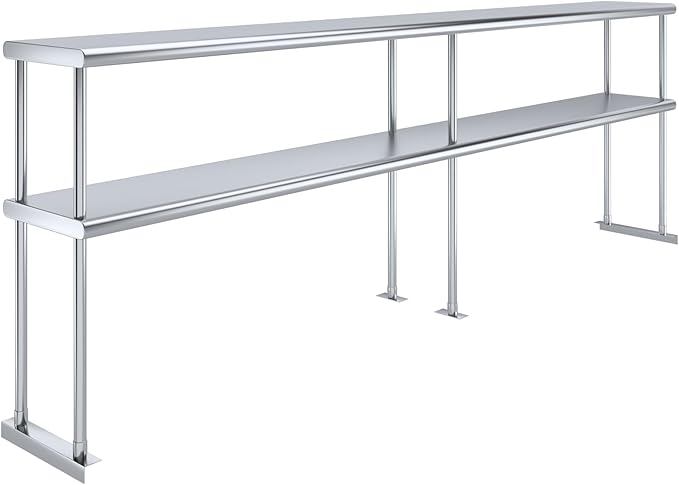 AmGood Double OverShelf Stainless Steel NSF - Many (96" Long x 12" Deep)