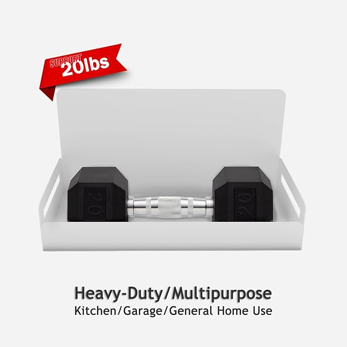 2-Pack Magnet Spice Rack For Refrigerator, White Magnetic Shelves for Classroom, 6" Deep Magnetic Shelf for Fridge Kitchen and Garage Tools Organizing, Heavy Duty 20LB Capacity