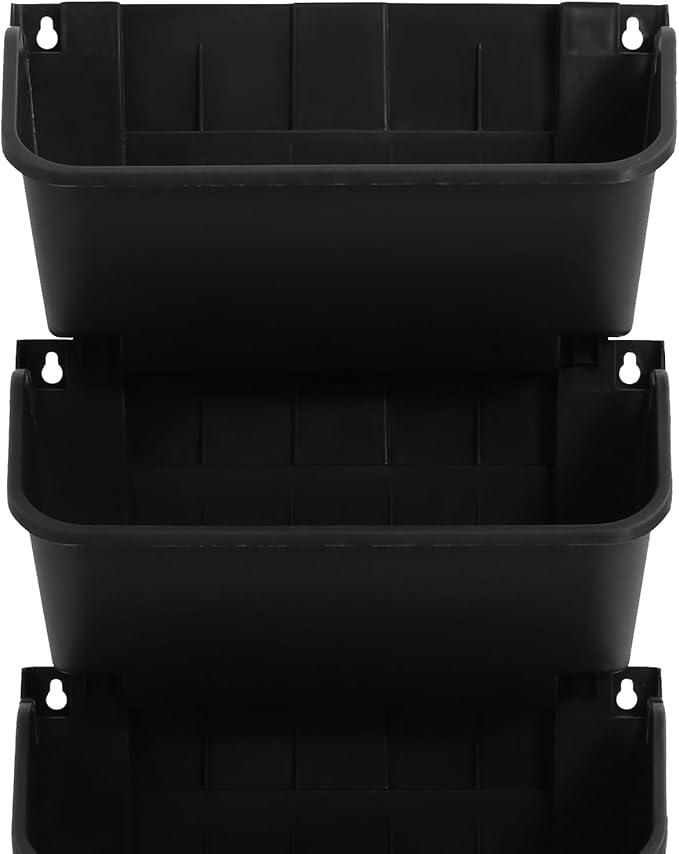 18 Pots Self-Watering Vertical Wall Planter, 39.4”L x 39.4”H Stackable Plastic Wall-Mounted Plant Grow Pots, Wall Hang Garden Planter Outdoor Indoor for Herbs Flowers Strawberries (Black)