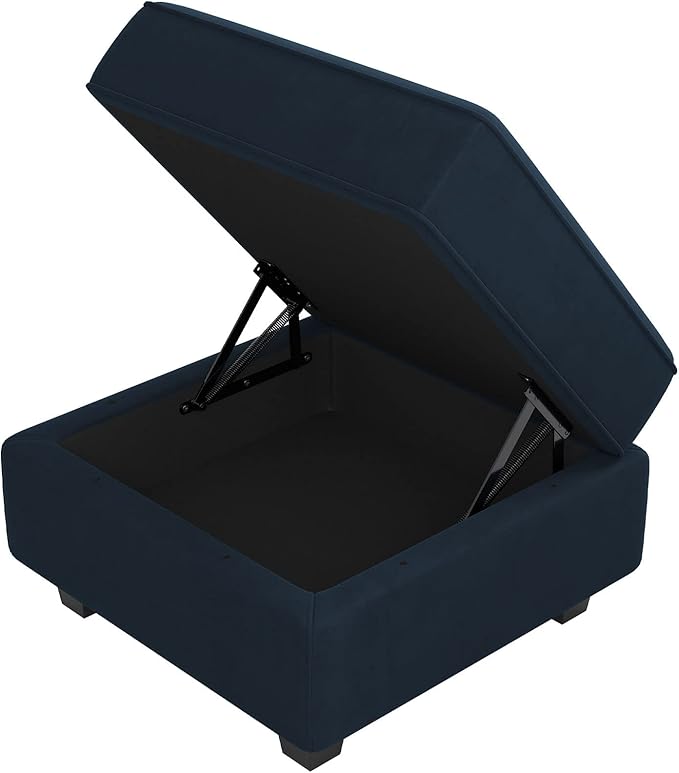 Belffin Storage Ottoman Module for Modular Sectional Sofa Square Seat Cube Velvet Foot Stool Blue