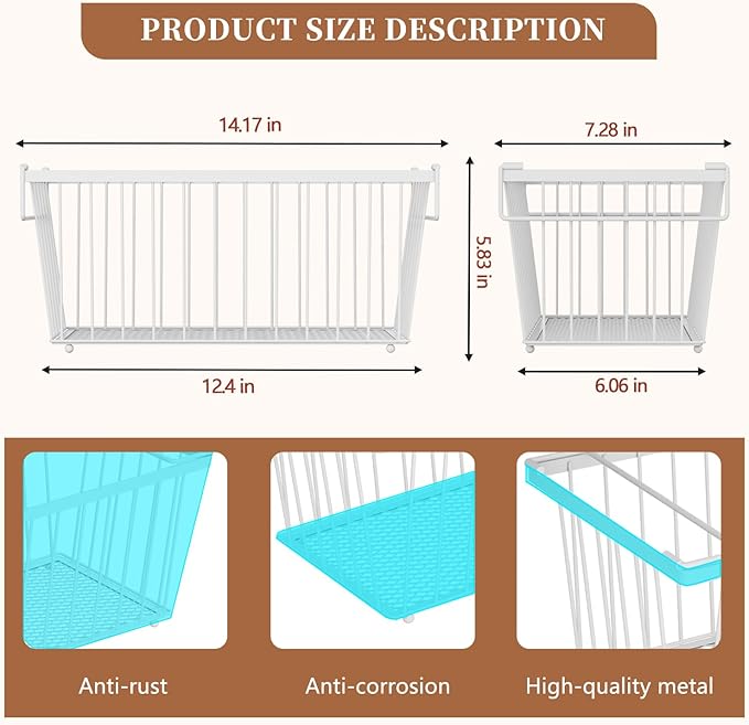 3 Pack Stackable Deep Freezer Organizer Bins ，Upgraded Bottom Leak-Proof net，Encryption and Hardening ， Freezer Organizer Bins for 5 to 9 Cu.FT Small Chest Freezer， Easy Get Bottom Foods