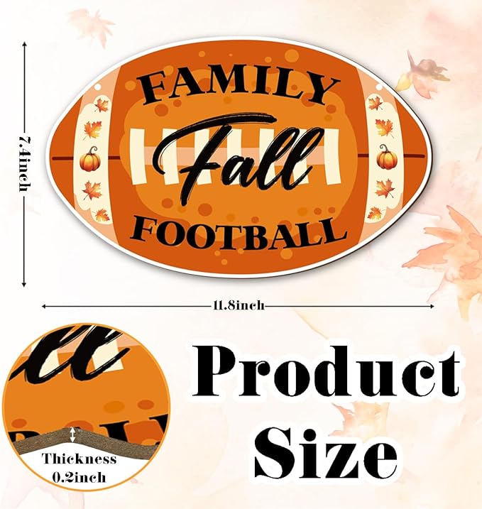 Autumn Wooden Signs, Rustic Thanksgiving Decoration, Home Interior And Exterior Decor, Autumn Harvest Thanksgiving Home Decor (Football), Housewarming Gift
