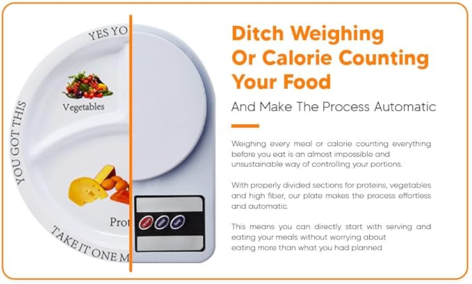 Bariatric Portion Control Plates for Weight Loss - Perfect for Bariatric Surgery Patients, Portion Control Containers for Easy Weight Management and Healthy Eating Habits - 2 Pack