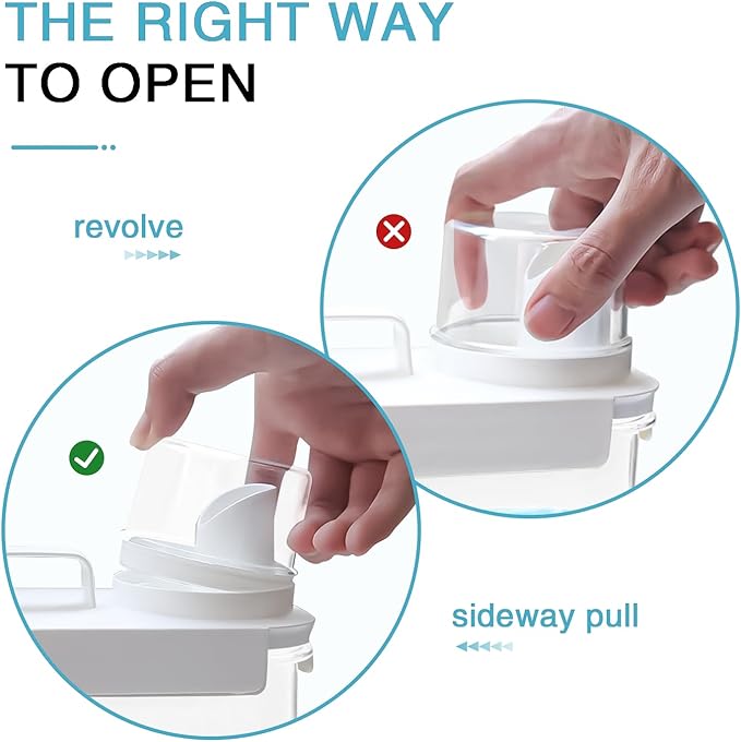 2 Pack Laundry Detergent Dispenser, 78oz Detergent Dispenser, Refluxable Laundry Detergent Container, Plastic Liquid Laundry Detergent Dispenser for Laundry Room Organization with 6 Labels