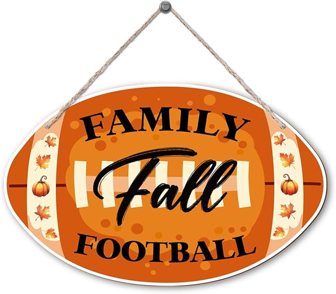 Autumn Wooden Signs, Rustic Thanksgiving Decoration, Home Interior And Exterior Decor, Autumn Harvest Thanksgiving Home Decor (Football), Housewarming Gift