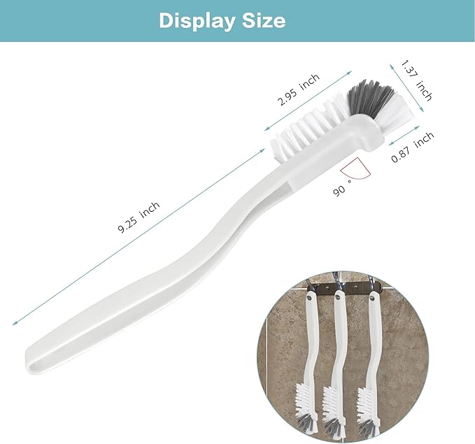 8 Pcs Dish Brush Bottle Bathroom Scrub Brushes Kitchen Cleaning Brush Right Angle Kitchen Brush Sink Household Pot Pan Edge Corners Tile Lines Brush with Stiff Bristles