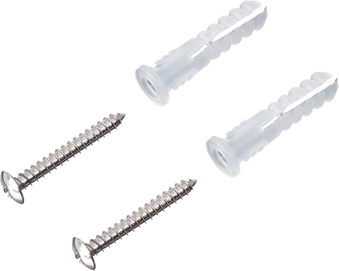 Amazon Basics Rectangular Farmhouse Wall-Mounted Coat Rack with Storage Hooks, 5 Hooks, White