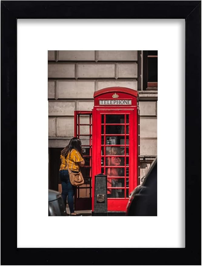 8x10 Picture Frame Set of 6, Display Pictures 5x7 with Mat or 8x10 Without Mat for Wall Mounting or Table Top Display,Black