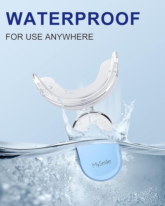 MySmile Teeth Whitening Accelerator Light, 28 LED Blue Light, Each 10 Minutes, USB Charger, Mouth Trays, 1 Pcs LED Light & 4ml Gel