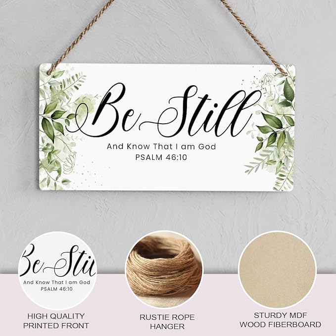 Be Still And Know That I Am God Prayer Room Decor Rustic Bible Verse Sign Scripture Printed Wood Sign Wall Art Religious Gifts Faith Based Gifts
