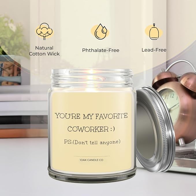 1OAK Vanilla Coworker Candle - Office Gifts for Coworkers - Funny & Farewell Gifts for Women, Men & Colleagues