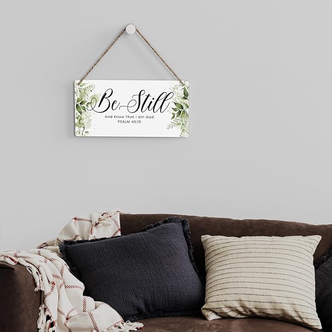 Be Still And Know That I Am God Prayer Room Decor Rustic Bible Verse Sign Scripture Printed Wood Sign Wall Art Religious Gifts Faith Based Gifts