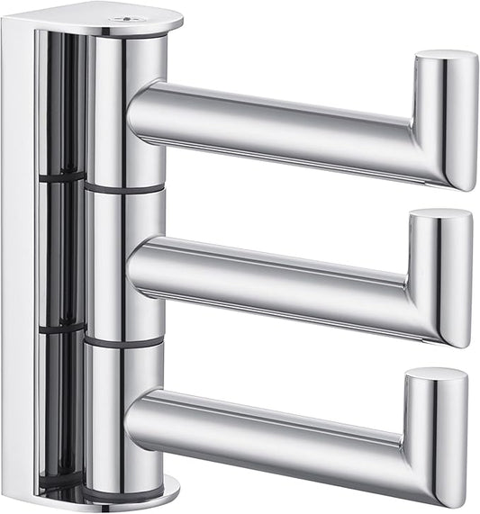 Angle Simple Towel Hook for Bathroom, SUS 304 Stainless Steel Foldable Robe Towel Holder, Wall Coat Hook, Polished Chrome