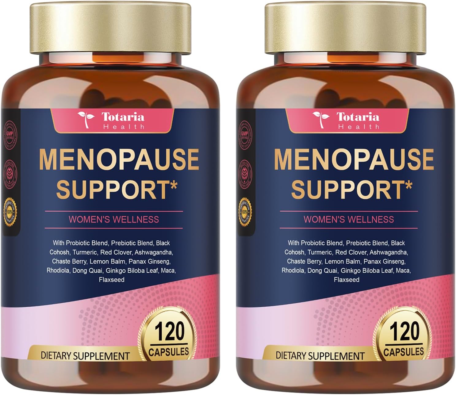 (2 Packs) 40-in-1 Menopause Supplements for Women, Multibenefit & Complete Black Cohosh for Hot Flashes, Night Sweats & Hormone Balance, w/ Probiotics, DIM, Vitex, Dong Quai, Red Clover and More