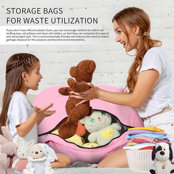 Bean Bag Chair for Adults 6FT,Soft Removable Cover for Teens/Girls Bedroom,Fluffy Giant Round Floor Beanbag Lounger Chairs (No Filler,Pink)