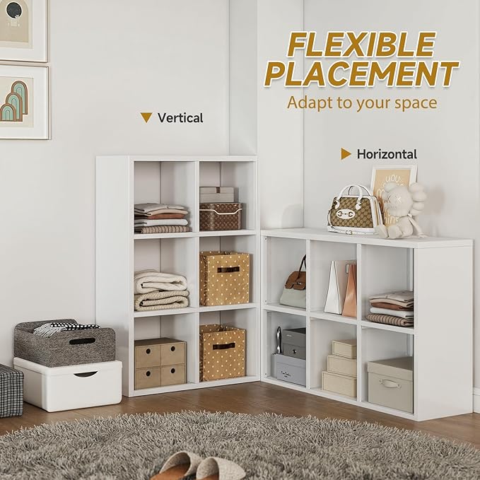 4 Cube Book Shelf - High-Strength Steel Cube Storage Organizer with Open Display Shelves for Living Room