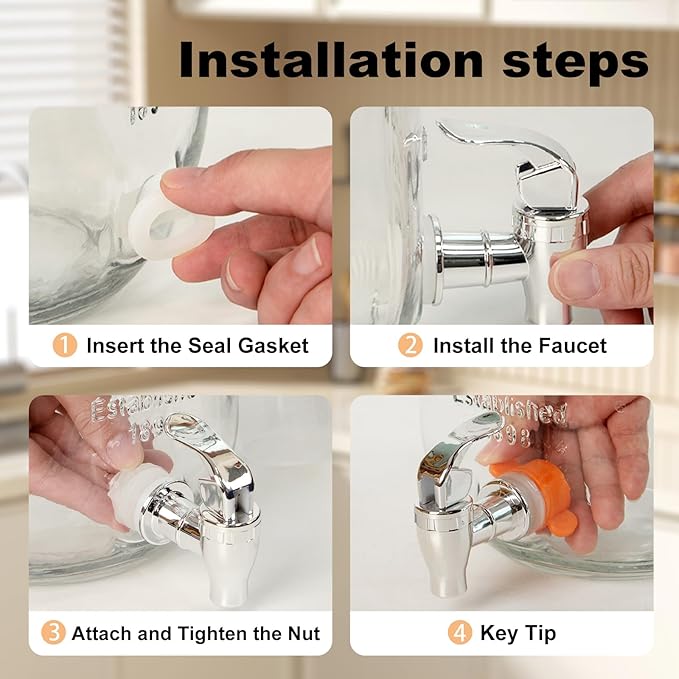 2-Pack 1 Gallon Glass Laundry Detergent Dispenser Set with Bamboo Lids and Stand - Liquid Soap and Fabric Softener Dispensers with Spigots, Cups, Labels and Mats, Laundry Room Organization and Storage