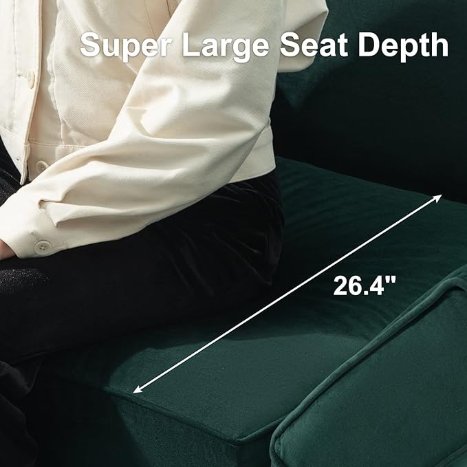 Belffin Modular Sectional Sofa with Storage Seat Oversized U Shaped Couch with Reversible Chaise Velvet Sofa Set with Ottoman Green