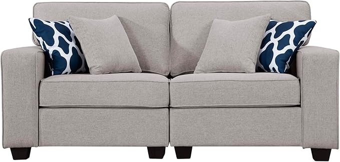 L Lengend Vansen Modular Sectional Sofa U Shaped Couch with Ottoman Modern Reversible Corner Sectional Couch for Living Room (Light Grey, 2+3 with Ottoman)