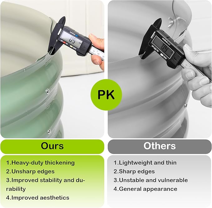 2 Pcs 4.5x2x1.5ft Oval Raised Garden Bed,Galvanized Raised Beds,Open-Ended Base Metal Raised Planter Beds,Garden Bed Outdoor,Planter Raised Boxes for Vegetables,Flowers,Tool-Free Asse,Green