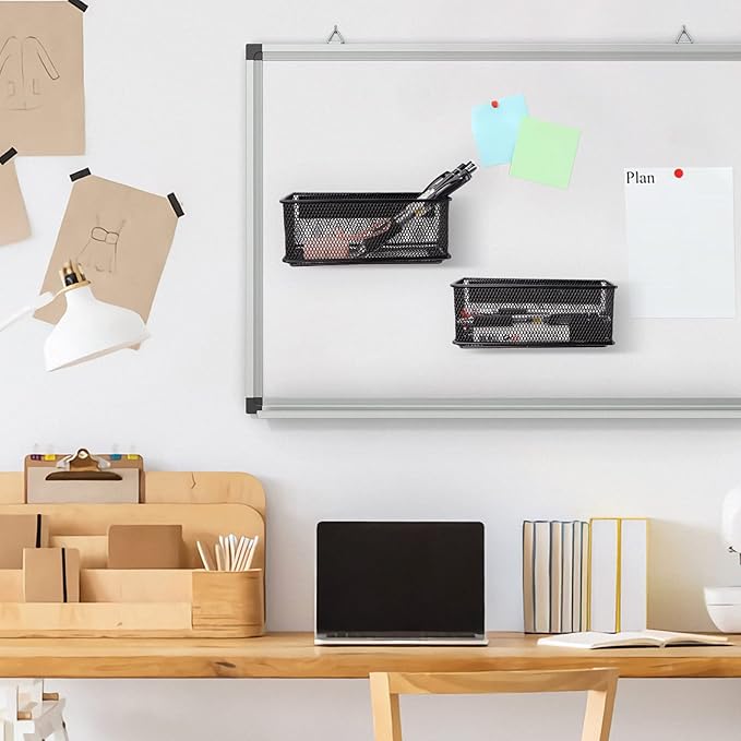 6.29'' × 2.28'' × 2.48 Black Magnetic Basket for Refrigerator Magnetic Locker Organizer for Home Office Accessories, Magnetic Basket for Whiteboard